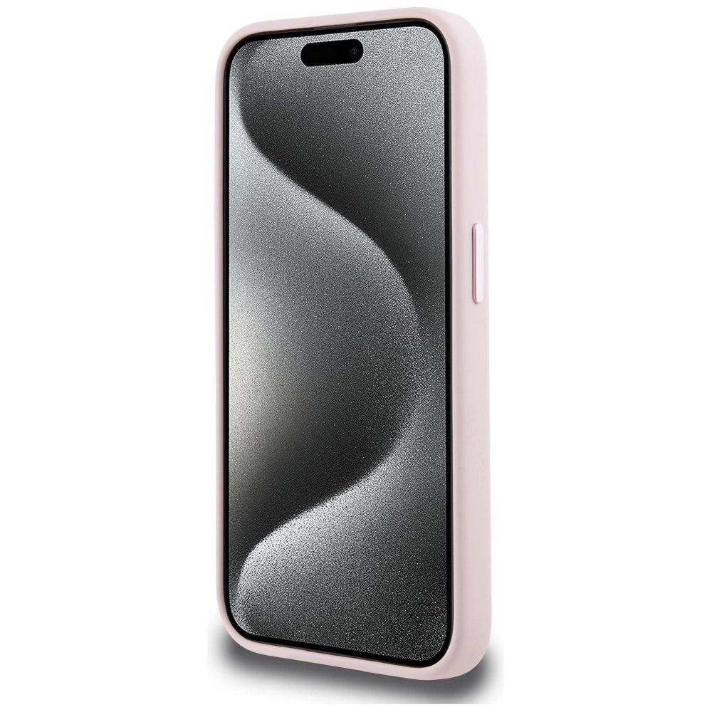 Karl Lagerfeld Silicone Shadow Metal Initial MagSafe Case for iPhone 15 Pro Pink_4