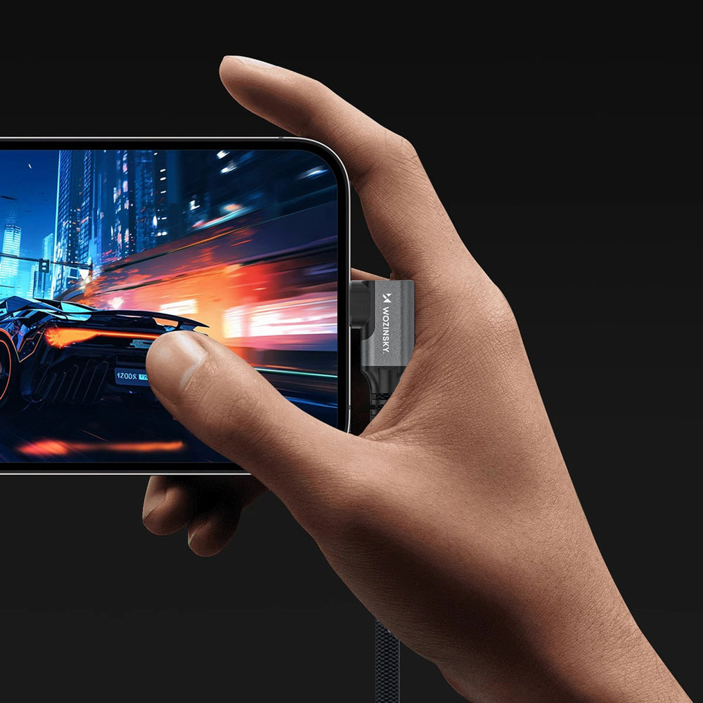 Wozinsky WPS1-UY41S USB-C Thunderbolt 4 240W Angled Cable 1.5m 4K - Black_6