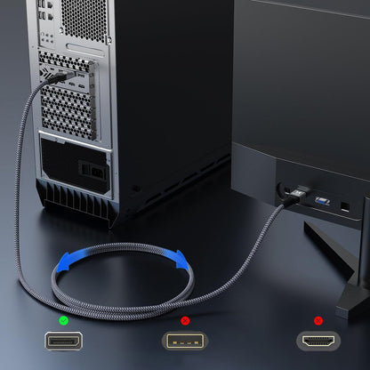 Wozinsky WPS-16AYL1S DisplayPort 2.1 Cable VESA Certified 80 Gb/s 16K@60Hz 8K@120Hz 4K@240Hz HDR HDCP DSC 1m - Black_7