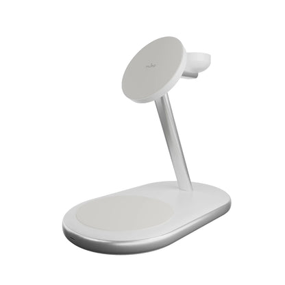 Puro Mag Station Qi2 3-in-1 Wireless Charger Compatible with MagSafe - White_1