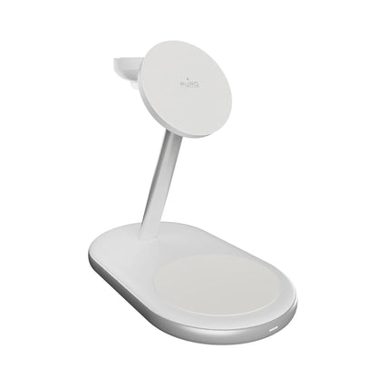 Puro Mag Station Qi2 3-in-1 Wireless Charger Compatible with MagSafe - White_3