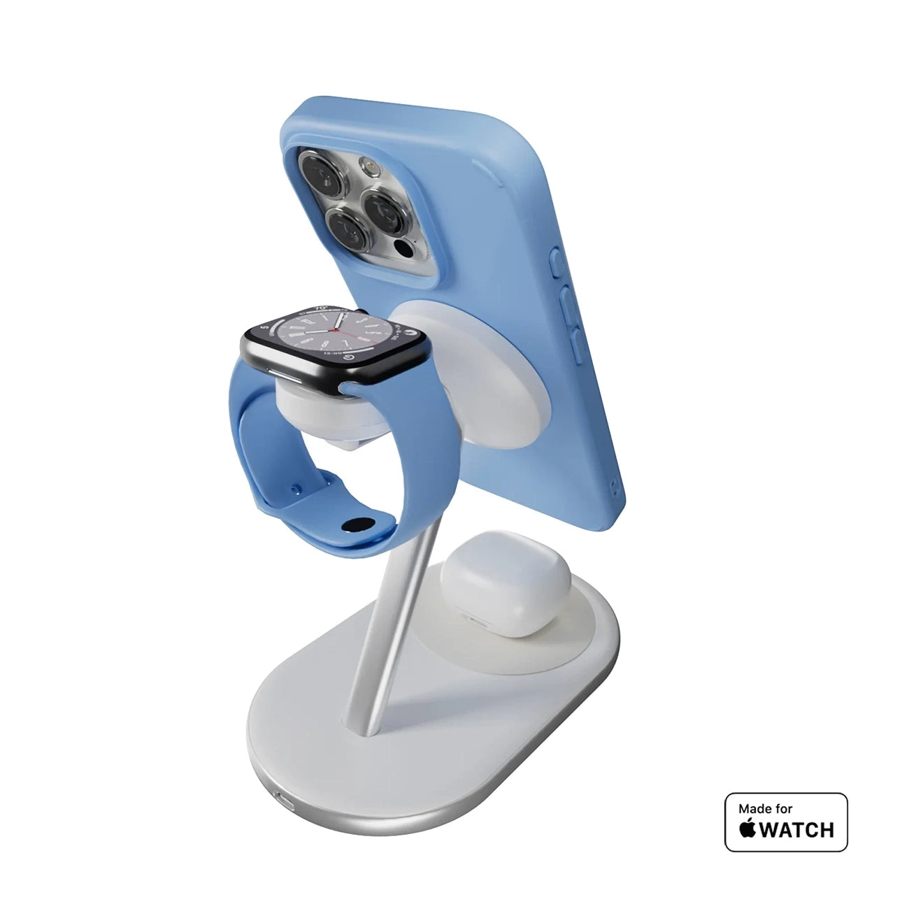 Puro Mag Station Qi2 3-in-1 Wireless Charger Compatible with MagSafe - White_4