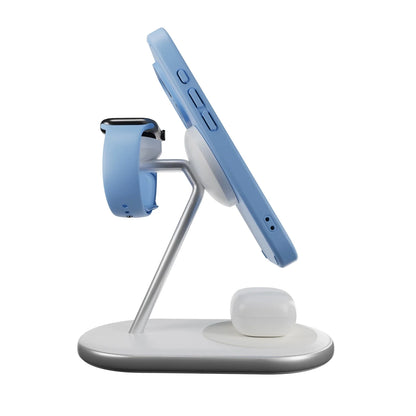 Puro Mag Station Qi2 3-in-1 Wireless Charger Compatible with MagSafe - White_5