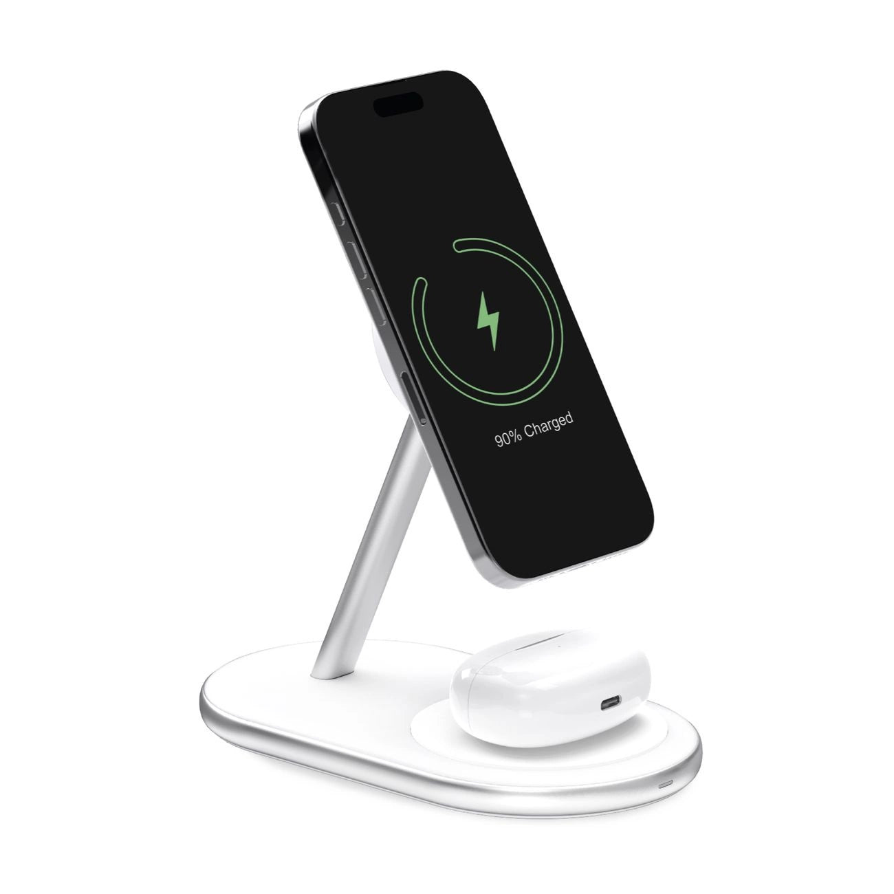 2in1 Puro Mag Station Wireless Charging Station for Phone and Headphones - White_0