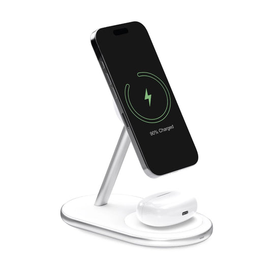 2in1 Puro Mag Station Wireless Charging Station for Phone and Headphones - White_0