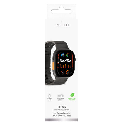 Puro TITAN Stainless Steel Apple Watch Band 42/44/45/49mm - Black_3