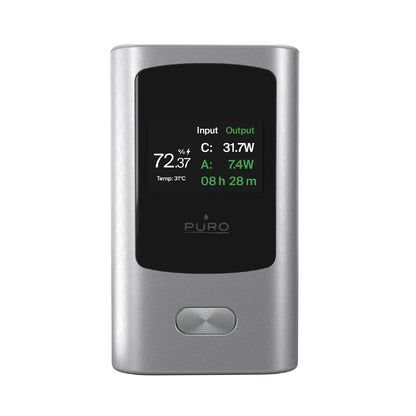 Powerbank PURO 10000mAh / USB-A + USB-C / 45W / Display / Cinza Escuro / PUFCBB100P10DKGR_0