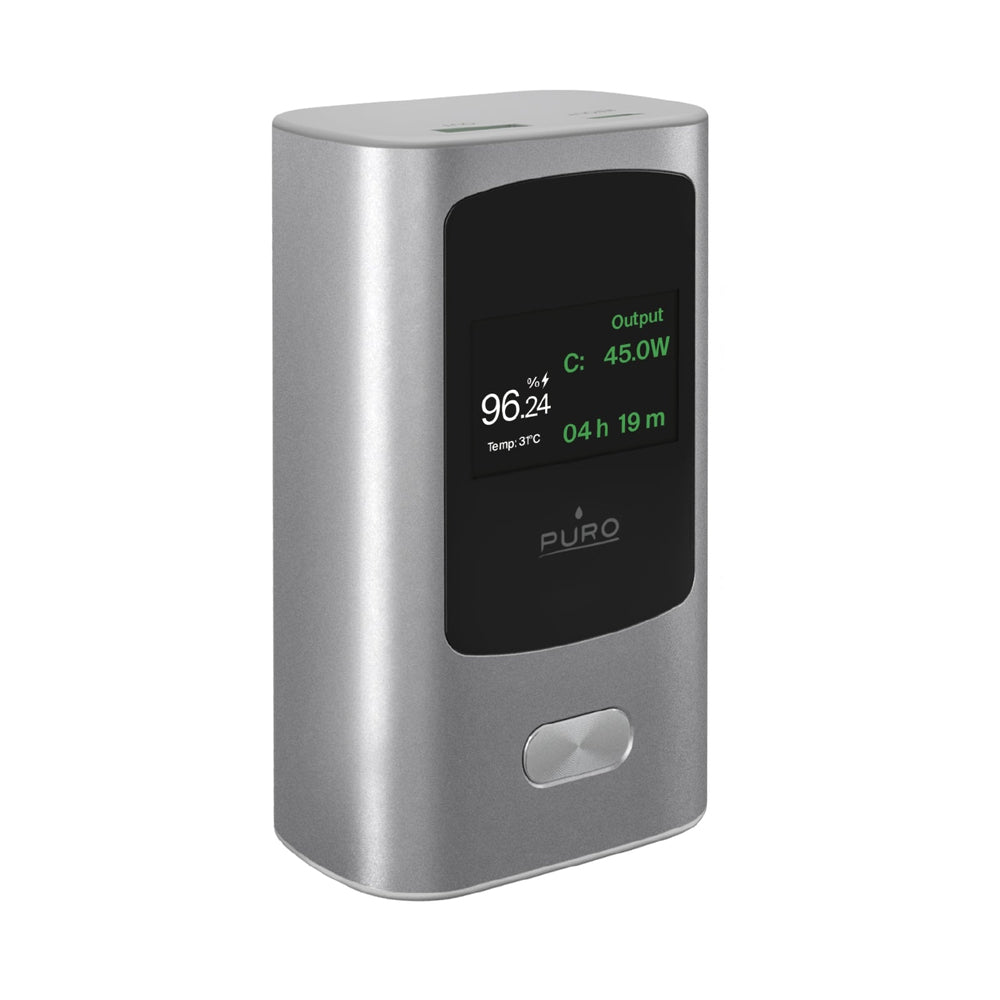 Powerbank PURO 10000mAh / USB-A + USB-C / 45W / Display / Cinza Escuro / PUFCBB100P10DKGR_1