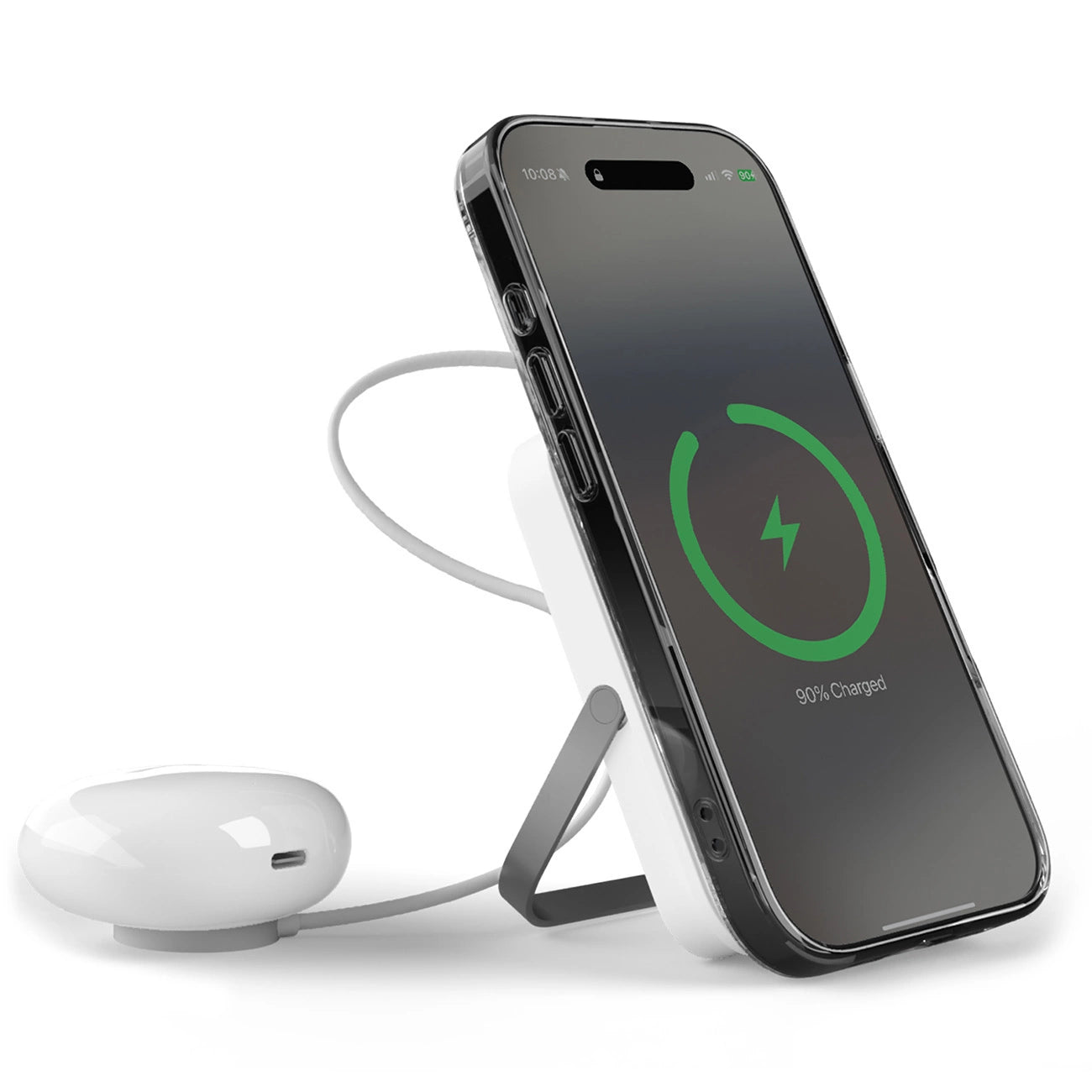 Puro 10000mAh MagSafe Wireless Power Bank with Aluminum Stand - White_1