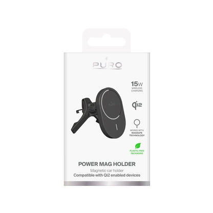 Puro Car Holder with Qi2 Charger, MagSafe Compatible - Black_2