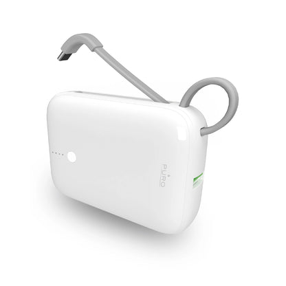 Puro Power Link 10 Plus 10000mAh Power Bank with Built-in USB-C Cable – White_1