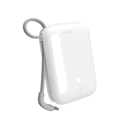 Puro Power Link 10 Plus 10000mAh Power Bank with Built-in USB-C Cable – White_0
