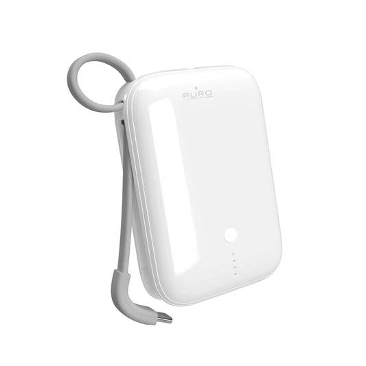 Puro Power Link 10 Plus 10000mAh Power Bank with Built-in USB-C Cable – White_0