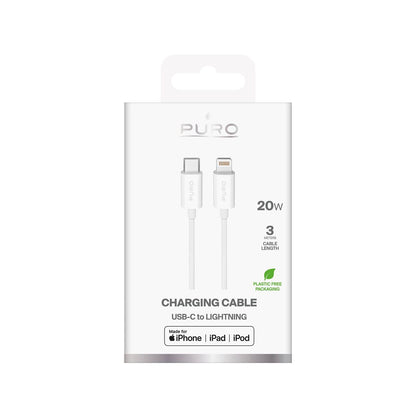 Puro TPE 20W USB-C - Lightning Cable 3m - White_1