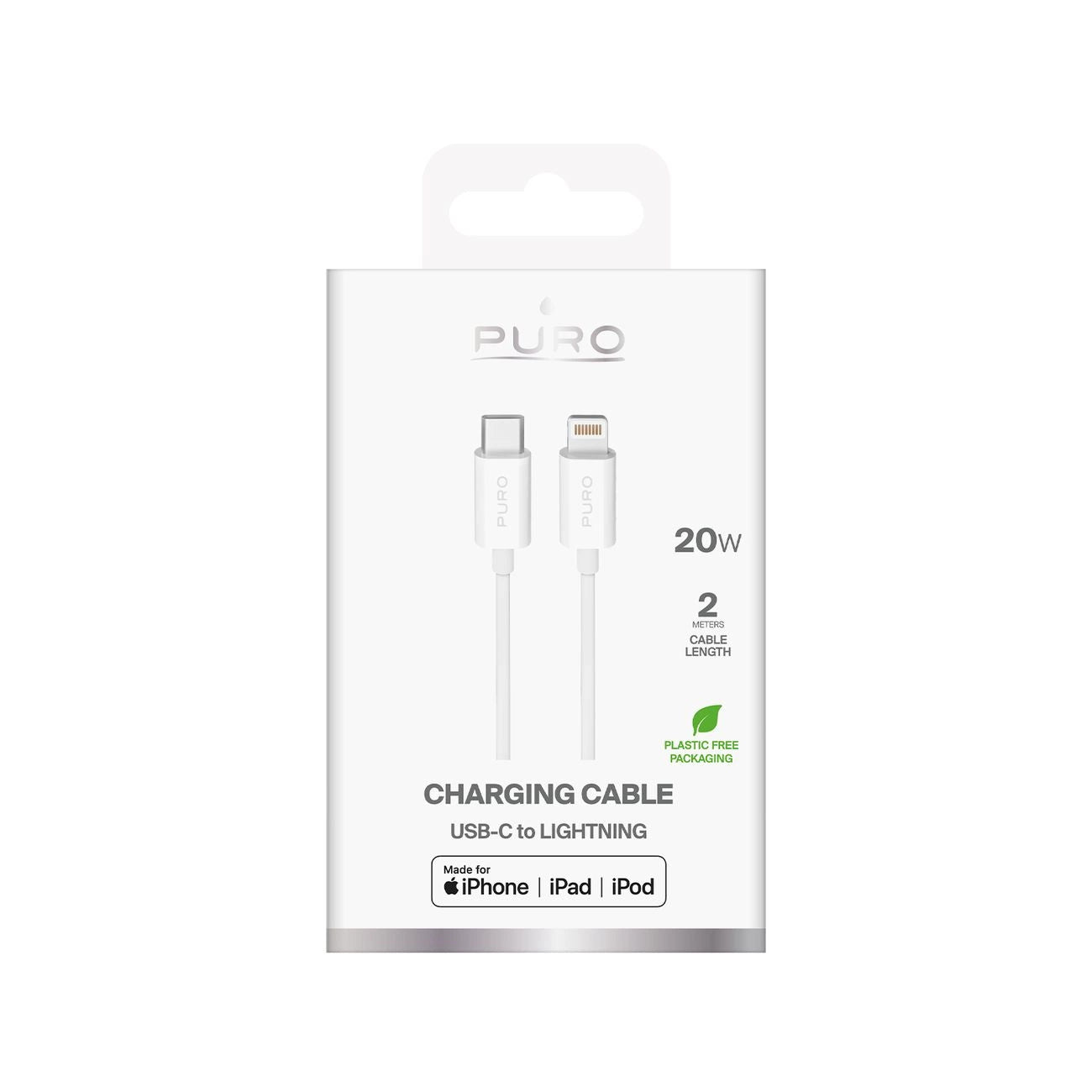 Puro TPE 20W USB-C - Lightning Cable 2m - White_1