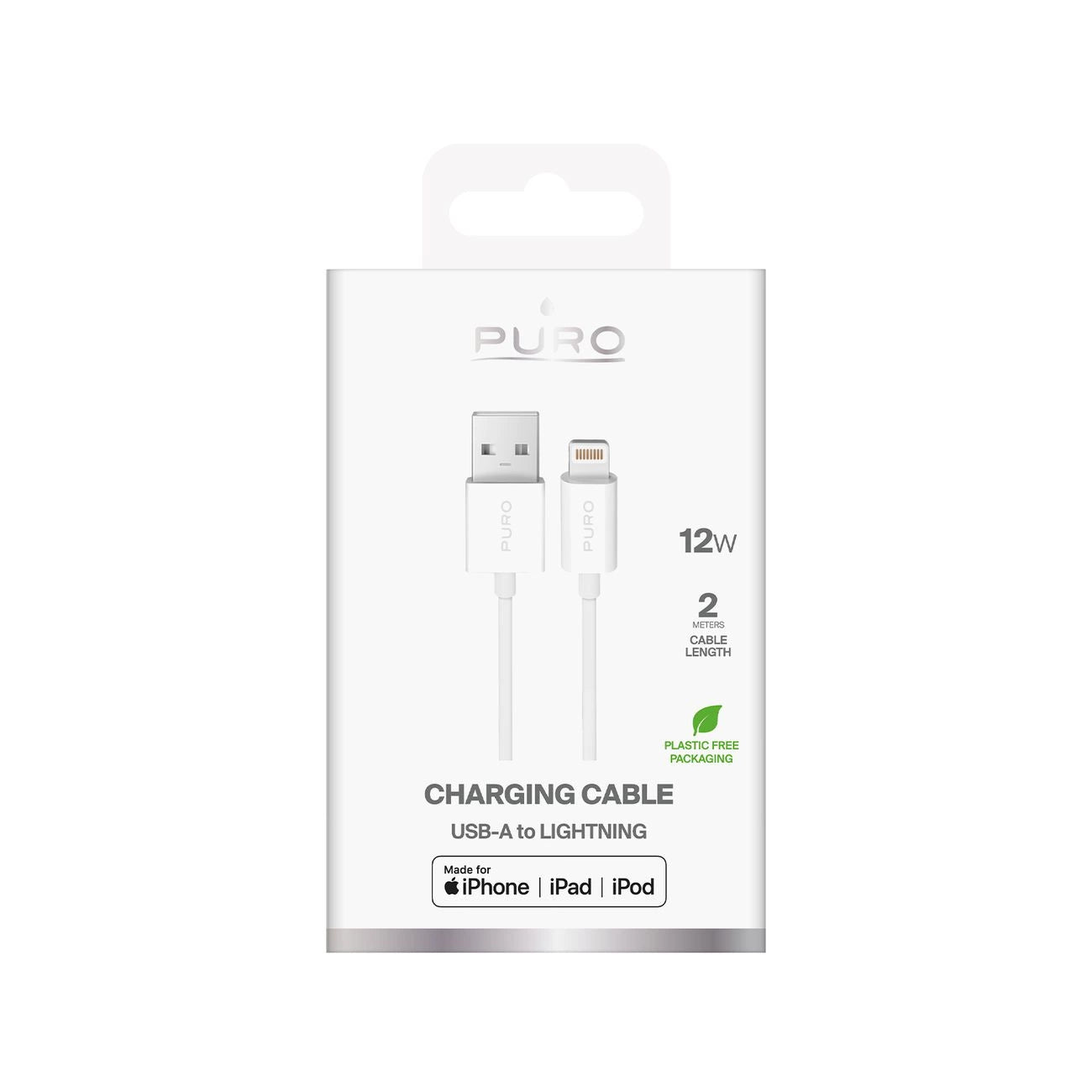 Puro TPE 12W USB-A - Lightning Cable 2m - White_1
