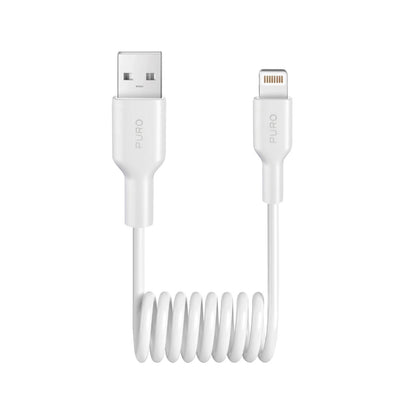 Puro 12W USB-A - Lightning Spiral Cable 1m - White_0