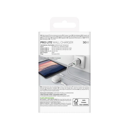 Puro PROLITE 30W USB-A / USB-C wall charger + USB-C - USB-C cable 1.2m - white_2
