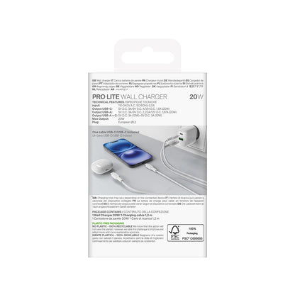 Puro PROLITE 20W USB-A / USB-C wall charger + USB-C - USB-C cable 1.2m - white_2