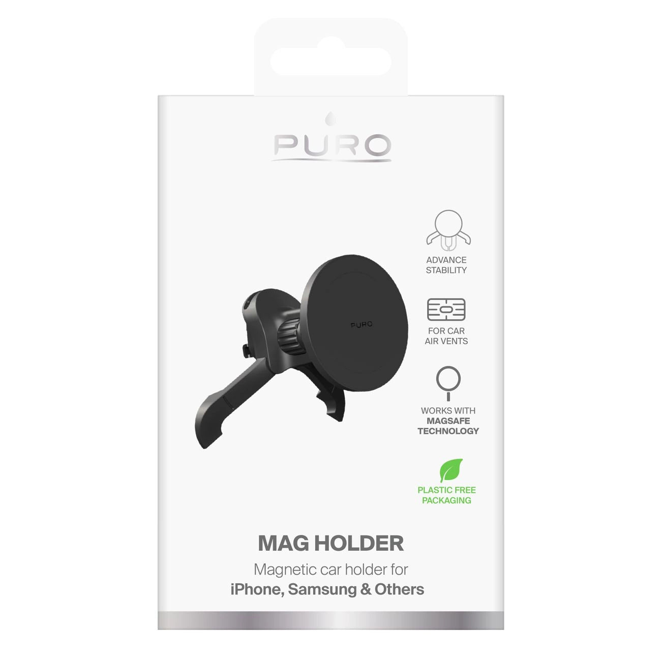 Puro Adjustable Car Holder, MagSafe Compatible - Black_2