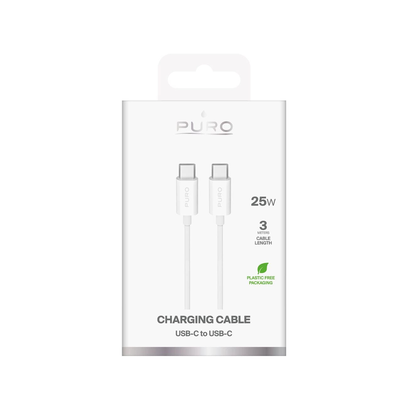 Puro TPE 25W USB-C - USB-C 3m Cable - White_1