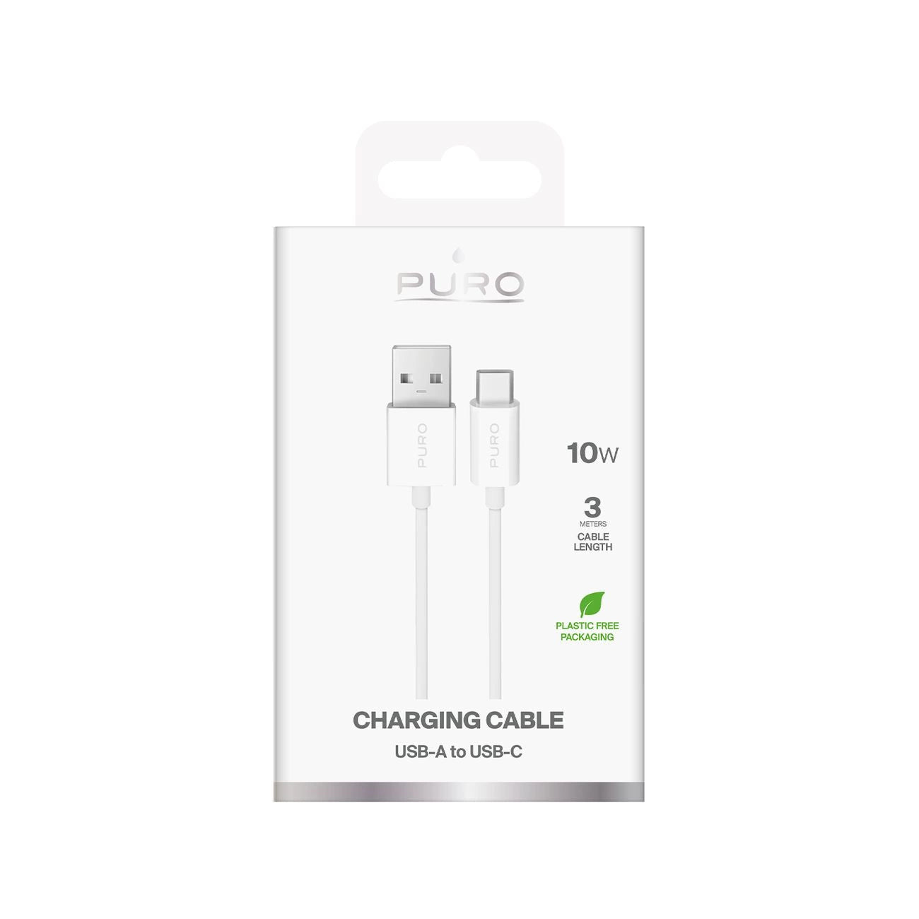 Puro TPE 10W USB-A - USB-C Cable 3m - White_1