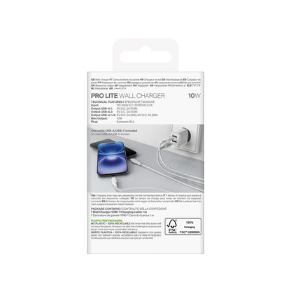 Puro PROLITE 10W 2x USB-A wall charger + USB-A - USB-C cable 1.2m - white_2