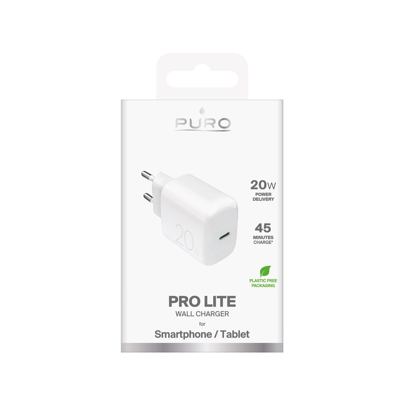 Puro PROLITE 20W USB-C Wall Charger - White_1