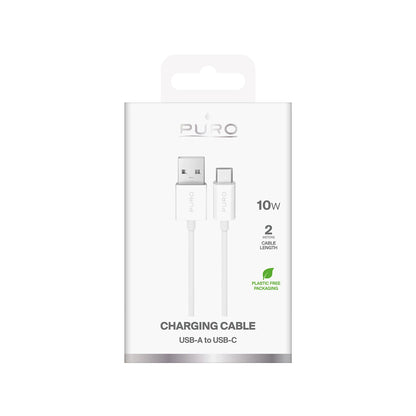 Puro 10W TPE USB-A - USB-C Cable 2m - White_1