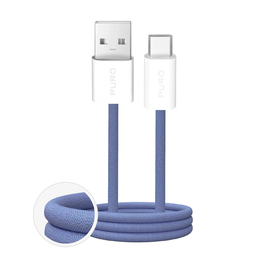 Puro Fabrik 2.0 10W USB-A - USB-C Braided Cable 1.5m - Blue_0