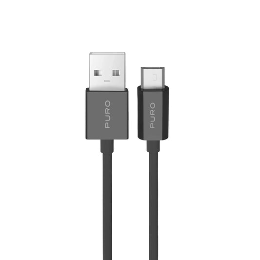 Puro 12W TPE USB-A - microUSB 2m Cable - Black_0