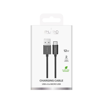 Puro 12W TPE USB-A - microUSB 2m Cable - Black_1