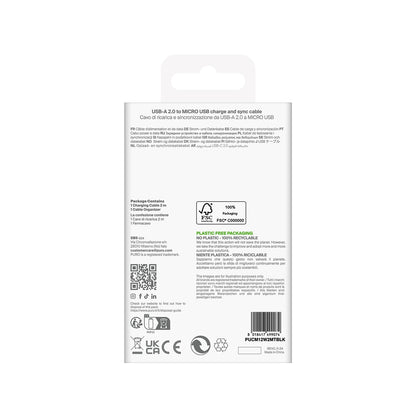 Puro 12W TPE USB-A - microUSB 2m Cable - Black_2