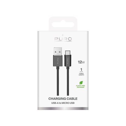 Puro TPE 12W USB-A - microUSB 1m Cable - Black_1