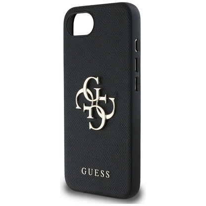 Guess PU Grained 4G Metal Logo case for iPhone 16e - black_5