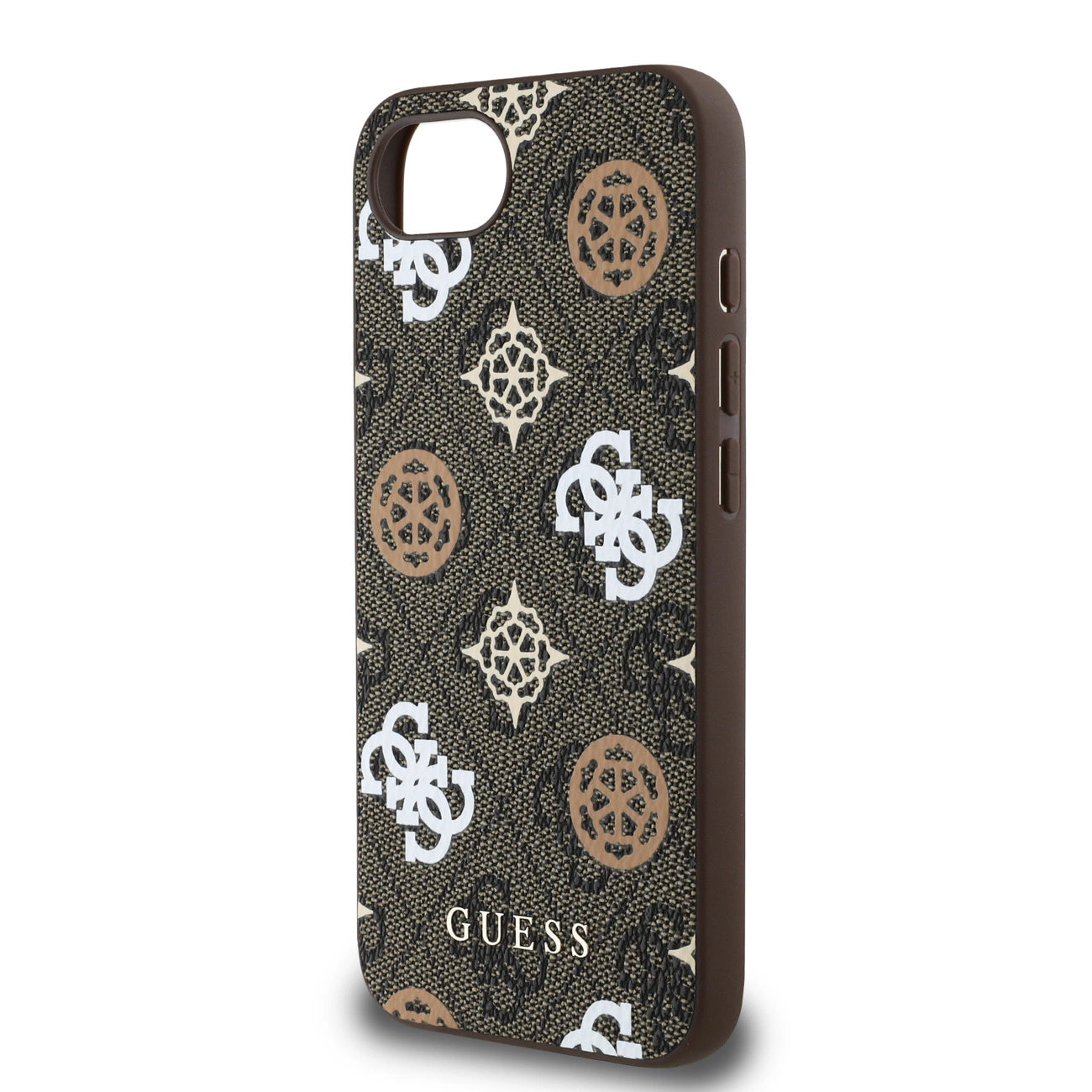 Guess PU 4G Peony case with MagSafe for iPhone 16e - brown_2