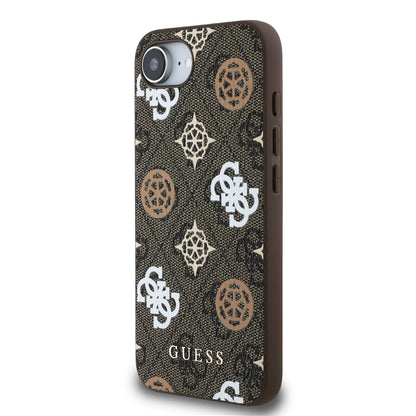 Guess PU 4G Peony case with MagSafe for iPhone 16e - brown_3