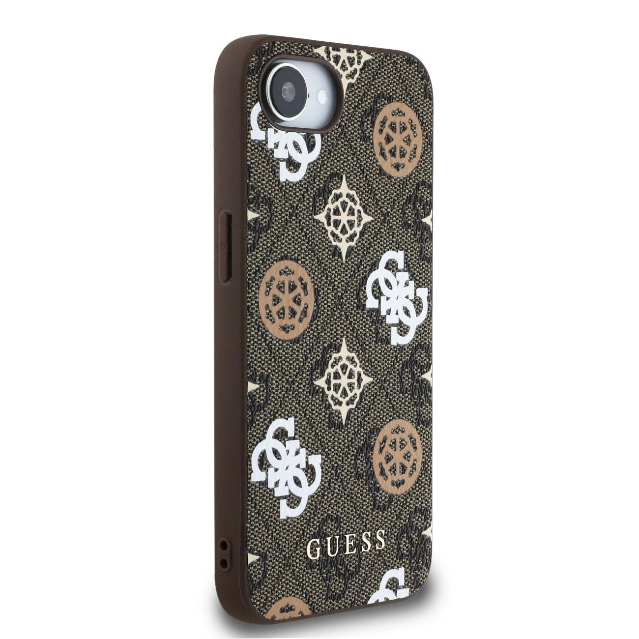 Guess PU 4G Peony case with MagSafe for iPhone 16e - brown_5