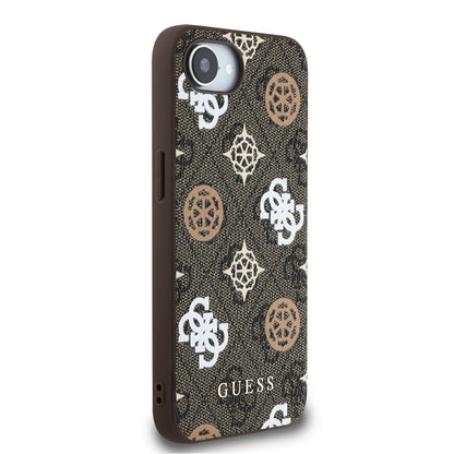 Guess PU 4G Peony case with MagSafe for iPhone 16e - brown_5