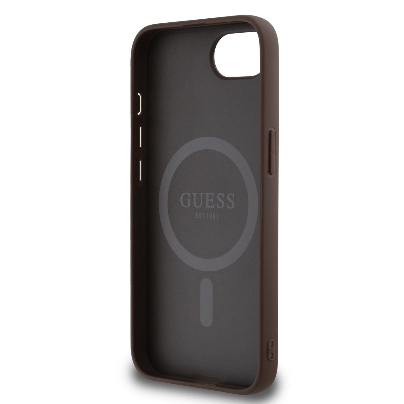 Guess PU 4G Peony case with MagSafe for iPhone 16e - brown_6