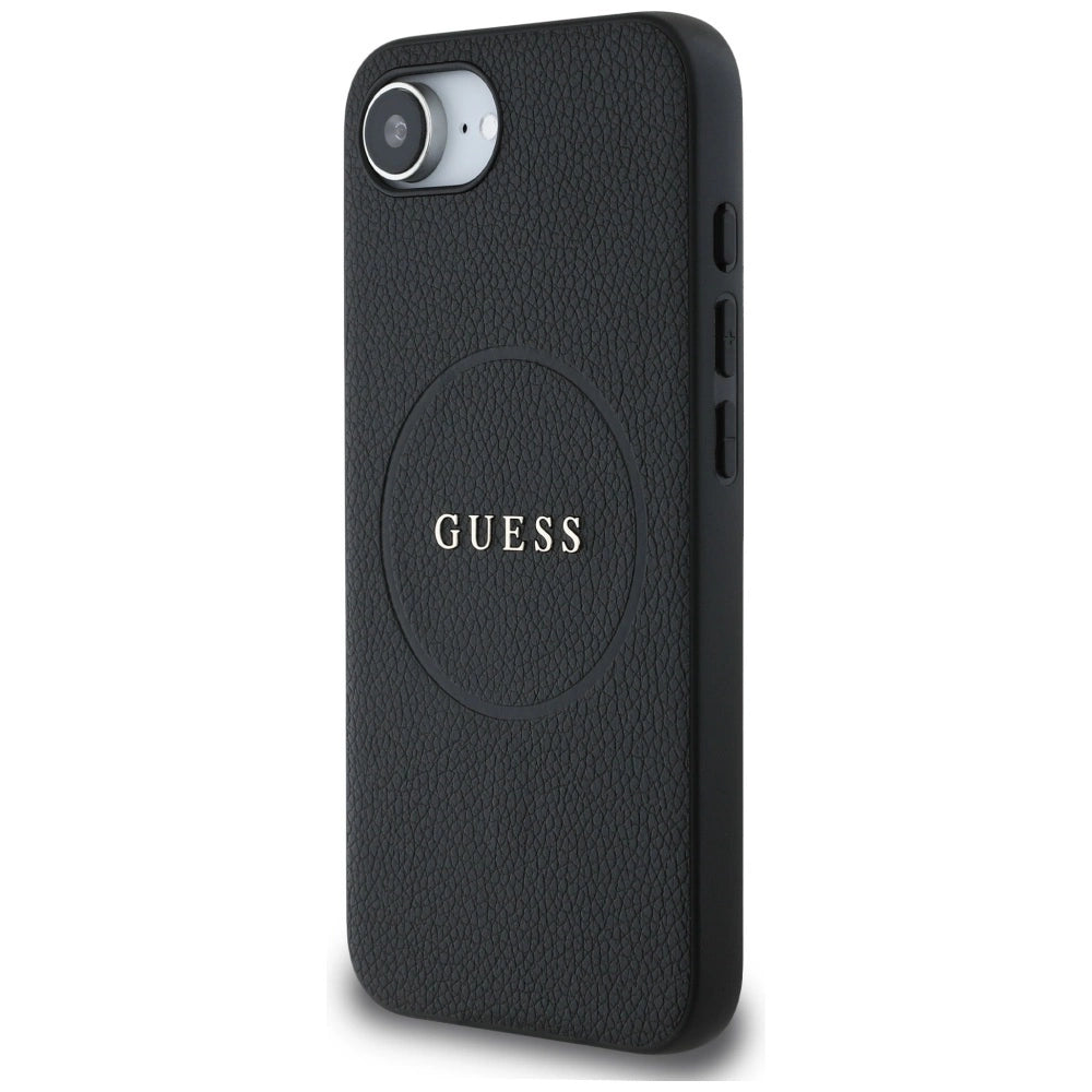 Guess PU Grained Classic Logo case with MagSafe for iPhone 16e - black_1