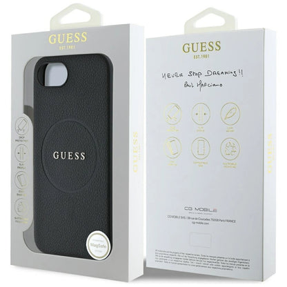 Guess PU Grained Classic Logo case with MagSafe for iPhone 16e - black_7