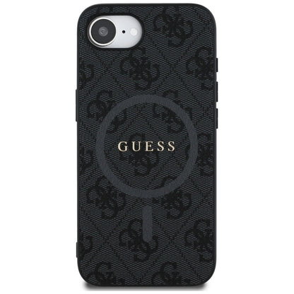 Guess PU Leather 4G Colored Ring Case with MagSafe for iPhone 16e - Black_2