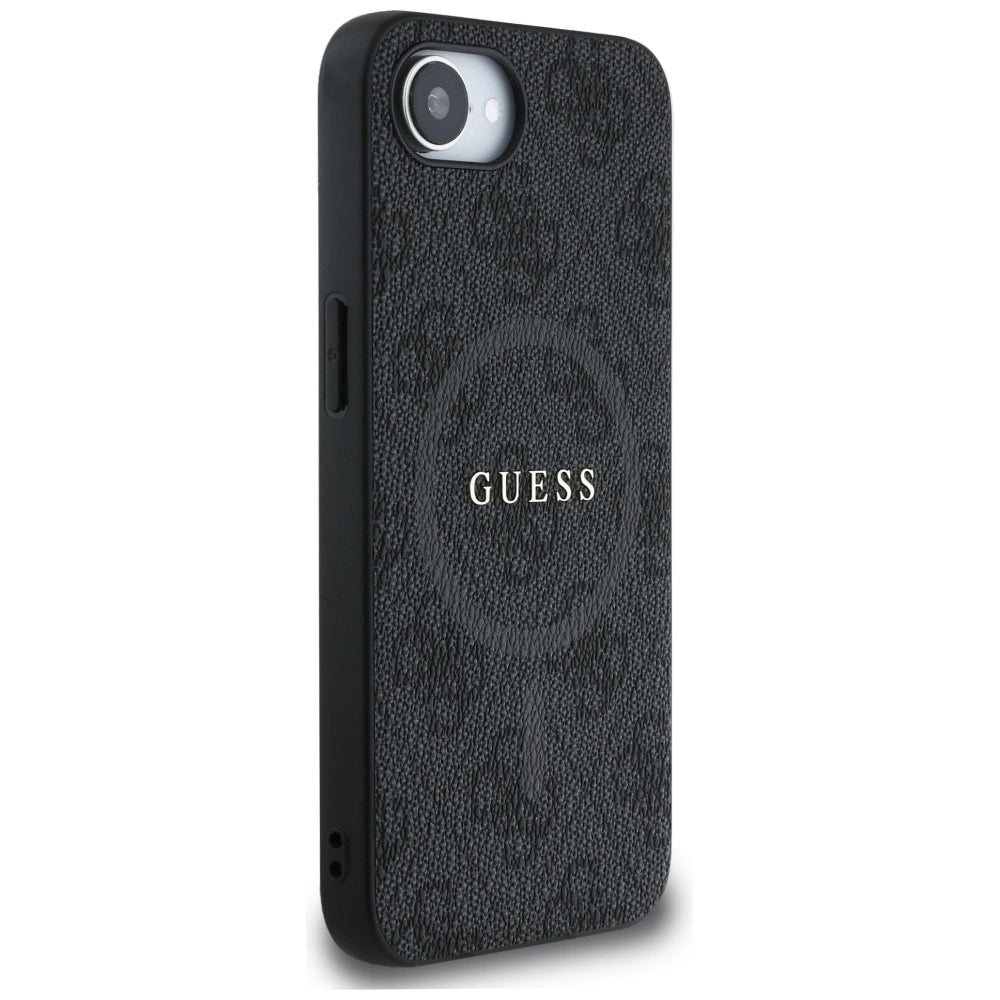 Guess PU Leather 4G Colored Ring Case with MagSafe for iPhone 16e - Black_3