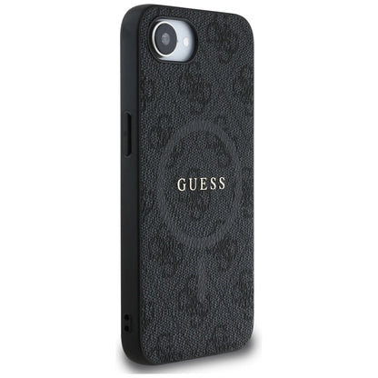 Guess PU Leather 4G Colored Ring Case with MagSafe for iPhone 16e - Black_3