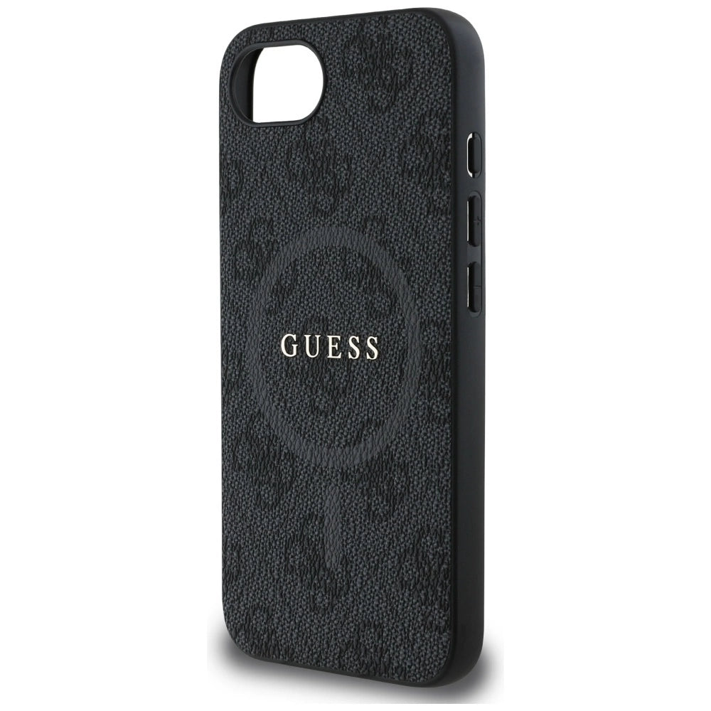 Guess PU Leather 4G Colored Ring Case with MagSafe for iPhone 16e - Black_5
