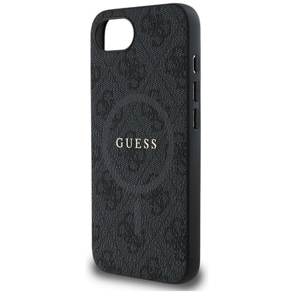 Guess PU Leather 4G Colored Ring Case with MagSafe for iPhone 16e - Black_5