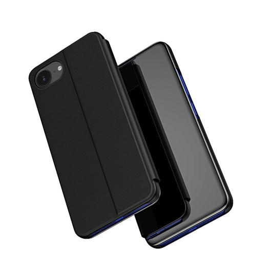 Clear View Case for iPhone 16e Flip Cover - Black_0