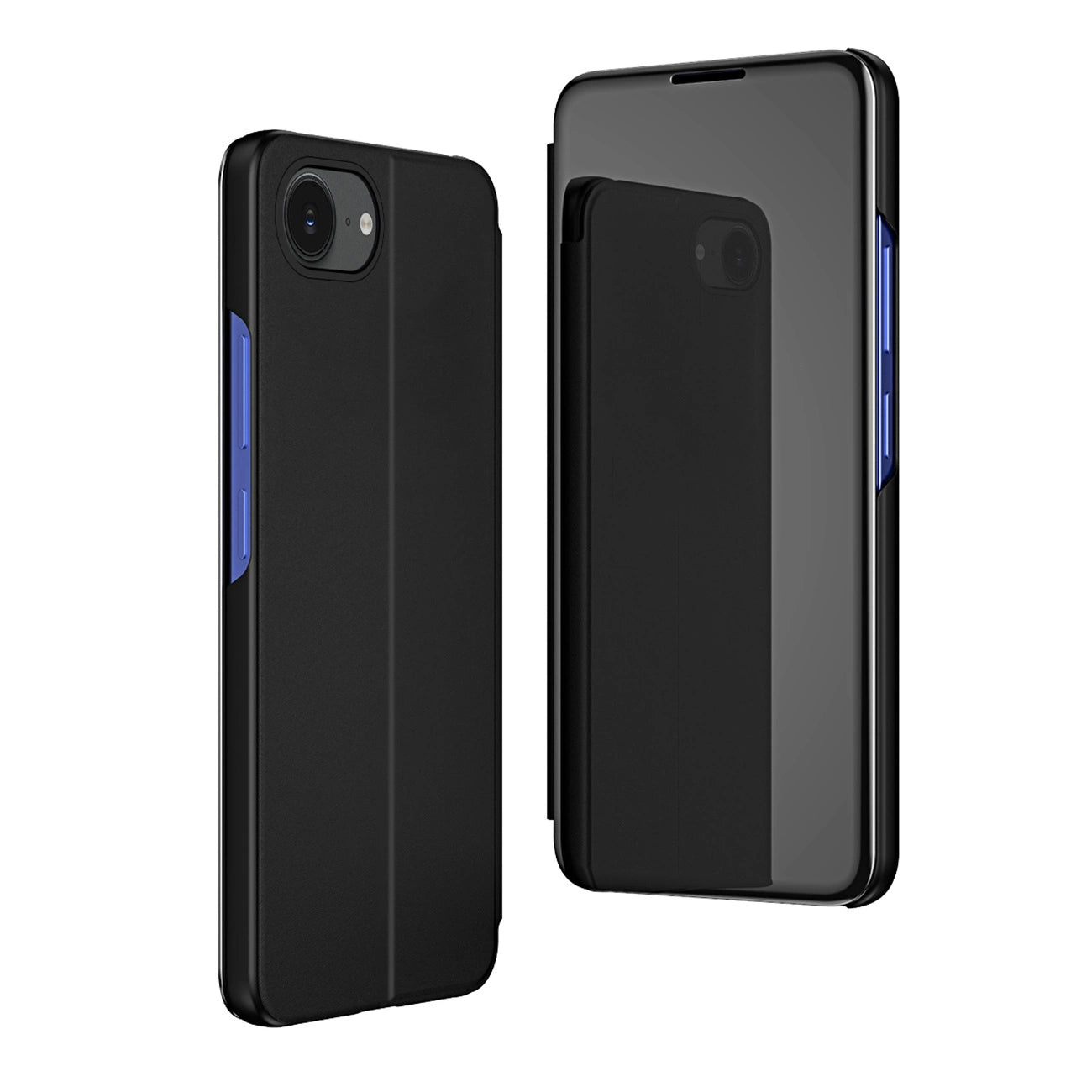 Clear View Case for iPhone 16e Flip Cover - Black_1