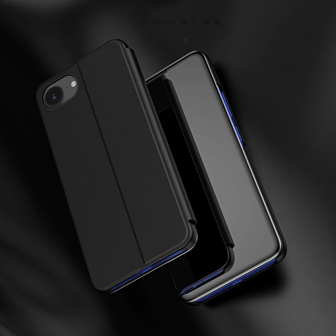 Clear View Case for iPhone 16e Flip Cover - Black_2